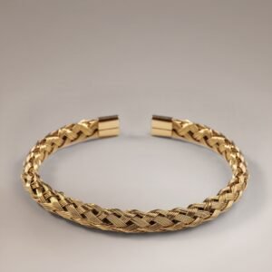 Gold Braided Cuff Bracelet