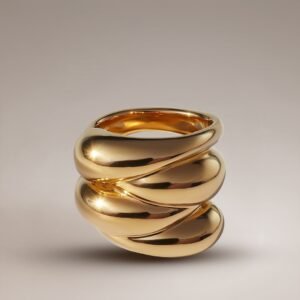Gold Tone Spiral Band Ring